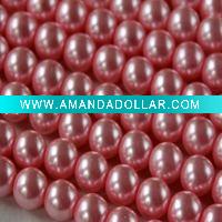 Wholesale Glass Pearls pink 8mm Round