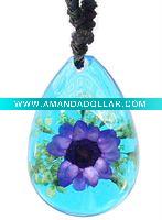 Wholesale New fashion pendant--Real flower pendant-purple color