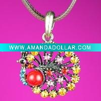 Wholesale Dreamland jewelry Fashion alloy necklace peafowl pendants latest necklace P0006