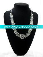Wholesale 2011 fashion transparent stone and chain mixed necklace jewelry