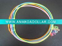 Wholesale silly glow silicone necklace with rings