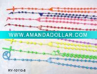 Wholesale flashy colors rosary necklace