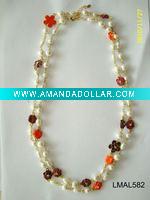 Wholesale LMAL582 Beads Alloy Fashion Necklace