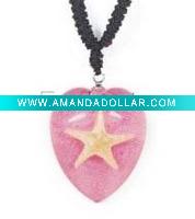 Wholesale New fashion necklace--Real starfish necklace, pink background