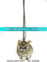 2011 fashion alloy owl necklace