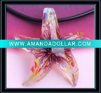 Inner Flower Stasrfish Murano Glass Pendant.