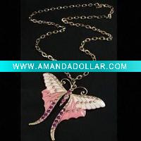 Wholesale butterfly necklace silver necklace