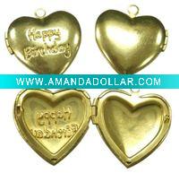 Heart Brass Locket/ Heart locket Charm/Heart locket pendant