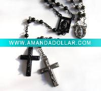 Wholesale metal cross rosary, religious necklace