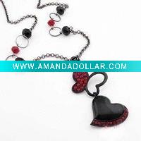 Wholesale red butterfly heart necklace