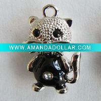 Wholesale fashion 3D cat pendant charm