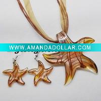 Wholesale Murano Lampwork Glass Pendant Earring Necklace Starfish Shape