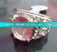 Wholesale 2011 Fashion Alloy shinning crystal rings mixed sizes