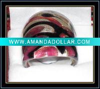 murano glass jewelry ring