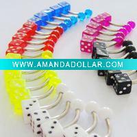 Wholesale body piercing jewelry dice belly ring