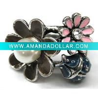 Wholesale alloy flower ring with epoxy