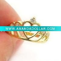 Wholesale Fashion Golden Crown Ring