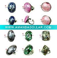 2011 Fashion Shell Rings With Brass Settings (SR-11022)