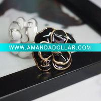 Wholesale "Camellia" flower ring,jewellery rings with epoxy