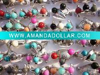 Fashion natural gemstone rings charm rings