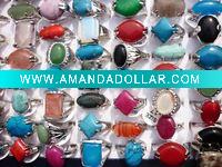 Wholesale Hot sell natural gemstone rings fashion jewelry rings