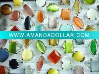 Wholesale wholesale Lots fashion Multicolor cat eye gemstone rings fashion opal gemstone rings