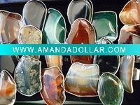 Wholesale New design fashion natural gemstone rings popular rings