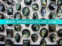 Wholesale Charming fashion azure stone rings fashion shell rings