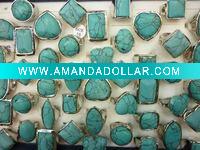 Wholesale Charming fashion turquoise gemstone rings wedding rings