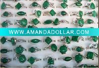 Wholesale Fashion Lots Nature Gemstone Charm Lady's rings jade rings