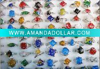 Wholesale Lot millefiori glass stone&Silver ring