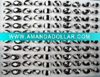 Wholesale Fashion Mixed Enamel Silver tone rings wedding rings