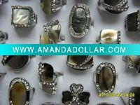 mixed lots natural black shell rings