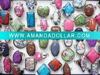 Rainbown gemstone rings jewelry rings