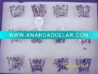 Wholesale Rhinestone butterfly rings antique rings zircon alloy jewelry
