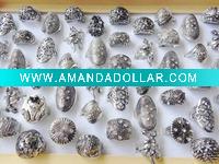 Wholesale unique design elegant rings antique silver rings zircon alloy jewelry