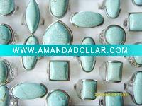 Natural turquoise gemstone rings wedding rings