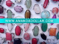 Wholesale charming Natural Gemstone wedding rings rings jewellery
