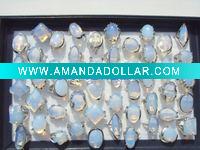 Wholesale charming Opal Nautral gemstone wedding rings fashion jewelry ring