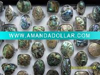 Wholesale 2011 New Natural abalone shell rings