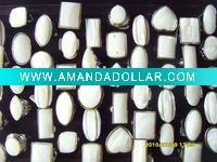 Wholesale pearl shell silver tone rings wedding rings