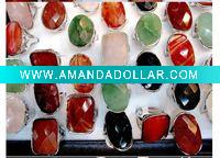 Wholesale Charming Natural gemstone fashion jewelry rings