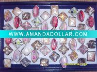 Wholesale 2010 New design fashion azure stone rings wedding rings