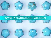 Oversize flower turquoise stone rings