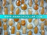 Wholesale Natural cut faced gemstone rings