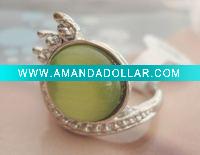Wholesale 2011 Fashion Alloy color stone rings mixed sizes