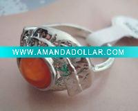 Wholesale 2011 Fashion Alloy color stone rings mixed sizes