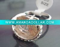 Wholesale 2011 Fashion Unique Alloy crystal rings mixed sizes