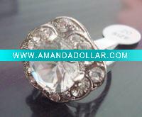 2011 Fashion Alloy shinning crystal rings mixed sizes
