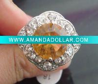 2011 Fashion Unique Alloy crystal rings mixed sizes